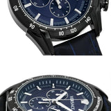  Shop Authentic Versace V-Ray Chronograph Quartz Blue Dial Black Leather Strap Watch For Men - VEDB00418 - Luxxuri
