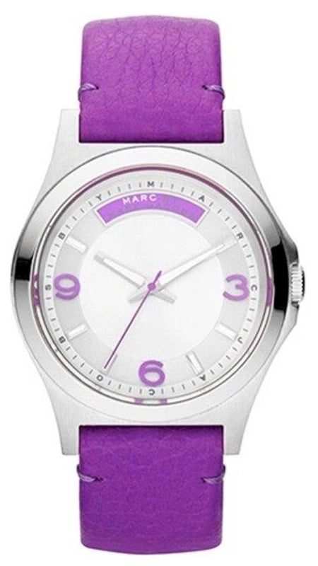  Shop Authentic Marc Jacobs Baby Dave Silver Dial Purple Leather Strap Watch for Women - MBM1262 - Luxxuri