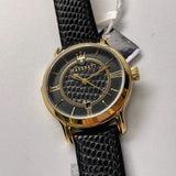  Shop Authentic Maserati Epoca Black Dial Black Leather Strap Watch For Women - R8851118501 - Luxxuri