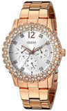  Shop Authentic Guess Dazzler Diamonds Silver Dial Rose Gold Steel Strap Watch for Women - W0335L3 - Luxxuri