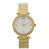  Shop Authentic Guess Park Ave South Analog White Dial Gold Steel Strap Watch For Women - W0767L2 - Luxxuri