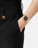  Shop Authentic Versace Chain Reaction Quartz Black Dial Two Tone Steel Strap Watch for Men - VEDY00619 - Luxxuri