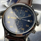  Shop Authentic Maserati Epoca Chronograph Blue Dial Brown Leather Strap Watch For Men - R8871618001 - Luxxuri