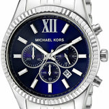  Shop Authentic Michael Kors Lexington Chronograph Blue Dial Silver Steel Strap Watch for Men - MK8280 - Luxxuri