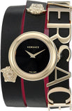  Shop Authentic Versace V-Flare Quartz Black Dial Black Leather Strap Watch for Women - VEBN00218 - Luxxuri