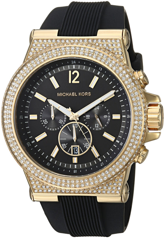  Shop Authentic Michael Kors Dylan Chronograph Black Dial Black Rubber Strap Watch For Women - MK8556 - Luxxuri
