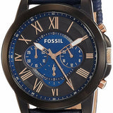  Shop Authentic Fossil Grant Chronograph Black Dial Blue Leather Strap Watch for Men - FS5061 - Luxxuri