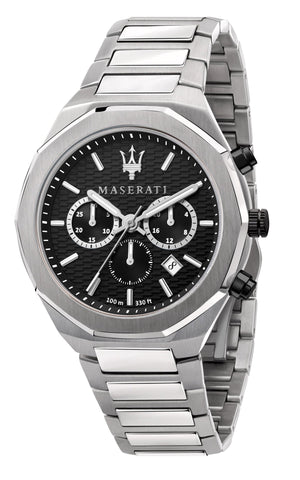  Shop Authentic Maserati Stile Chronograph Black Dial Silver Steel Strap Watch For Men - R8873642004 - Luxxuri
