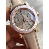  Shop Authentic Burberry The City Chronograph Rose Gold Dial Beige Leather Strap Watch For Women - BU9702 - Luxxuri