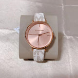  Shop Authentic Michael Kors Jayne Three Hand Rose Gold Dial White Leather Strap Watch For Women - MK7128 - Luxxuri