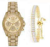  Shop Authentic Michael Kors Mini Bradshaw Crystals Gold Dial Gold Steel Strap Watch For Women - MK6494 - Luxxuri