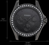 Shop Authentic Fossil Riley Multifunction Black Dial Black Steel Strap Watch for Women - ES4519 - Luxxuri