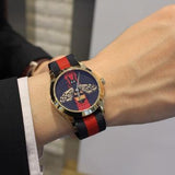  Shop Authentic Gucci G Timeless Bee Red & Blue Dial Red Two Tone Nylon Strap Watch For Men - YA1264061 - Luxxuri