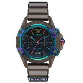  Shop Authentic Versace Icon Active Chronograph Quartz Black Dial Black Steel Strap Watch For Men - VEZ701022 - Luxxuri