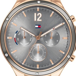  Shop Authentic Tommy Hilfiger Eve Chronograph Quartz Grey Dial Rose Gold Steel Strap Watch For Women - 1782277 - Luxxuri
