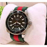  Shop Authentic Gucci Dive Black Dial Two Tone NATO Strap Watch For Men - YA136206 - Luxxuri