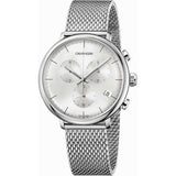  Shop Authentic Calvin Klein High Noon Silver Dial Silver Mesh Bracelet Watch for Men - K8M27126 - Luxxuri