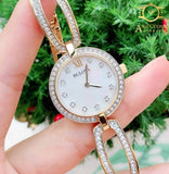  Shop Authentic Bulova Crystal Collection Mother of Pearl Dial Gold Steel Strap Watch for Women - 98L225 - Luxxuri