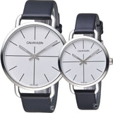  Shop Authentic Calvin Klein Even Silver Dial Black Leather Strap Watch for Men - K7B211CY - Luxxuri