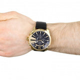  Shop Authentic Diesel Mega Chief Gold & Black Dial Black Leather Strap Watch For Men - DZ4344 - Luxxuri