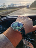  Shop Authentic Breitling Navitimer B01 Chronograph 43 Green Dial Black Leather Strap Watch for Men - AB0138241L1P1 - Luxxuri