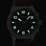  Shop Authentic Fossil Brox Multifunction Green Dial Brown Leather Strap Watch for Men - BQ2801 - Luxxuri