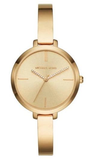  Shop Authentic Michael Kors Jaryn Quartz Gold Dial Gold Steel Strap Watch For Women - MK3734 - Luxxuri