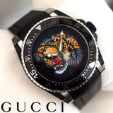  Shop Authentic Gucci Dive Tiger Black Dial Black Rubber Strap Watch For Men - YA136318 - Luxxuri