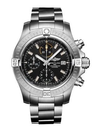  Shop Authentic Breitling Avenger Chronograph 45mm Black Dial Silver Steel Strap Watch for Men - A13317101B1A1 - Luxxuri