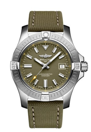  Shop Authentic Breitling Avenger Automatic GMT 43 Green Dial Green Nylon Strap Watch for Men - A17318101L1X1 - Luxxuri