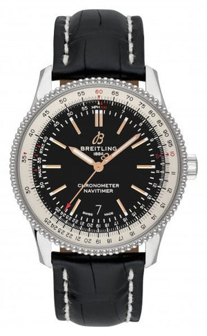  Shop Authentic Breitling Navitimer 1 Automatic 41mm Black Dial Black Leather Strap Mens Watch - A17326211B1P1 - Luxxuri
