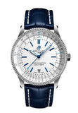  Shop Authentic Breitling Navitimer Automatic 41mm White Dial Blue Leather Strap Watch for Men - A173263A1G1P1 - Luxxuri