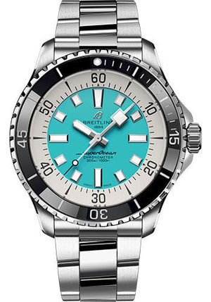  Shop Authentic Breitling Superocean Automatic 44mm Turquoise Dial Silver Steel Strap Watch for Men - A17376211L2A1 - Luxxuri
