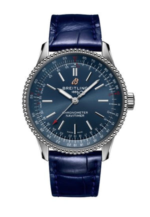  Shop Authentic Breitling Navitimer Automatic 35 Blue Dial Blue Leather Strap Watch for Men - A17395161C1P1 - Luxxuri