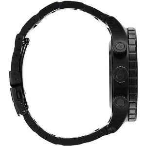Nixon 48-20 Chrono Black Dial Black Steel Strap Watch for Men - A486-1320