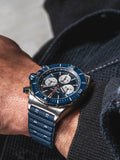  Shop Authentic Breitling Super Chronomat B01 44 Blue Dial Blue Rubber Strap Watch for Men - AB0136161C1S1 - Luxxuri