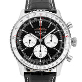  Shop Authentic Breitling Navitimer B01 Chronograph 46 Black Dial Black Leather Strap Watch for Men - AB0137211B1P1 - Luxxuri