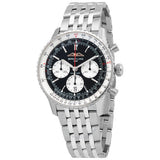  Shop Authentic Breitling Navitimer B01 Chronograph 43 Black Dial Silver Steel Strap Watch for Men - AB0138211B1A1 - Luxxuri