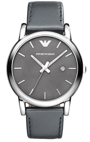  Shop Authentic Emporio Armani Classic Quartz Grey Dial Grey Leather Strap Watch For Men - AR1730 - Luxxuri