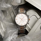  Shop Authentic Emporio Armani Chronograph White Dial Two Tone Steel Strap Watch For Men - AR0399 - Luxxuri