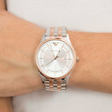  Shop Authentic Emporio Armani Lambda Analog Silver Dial Two Tone Steel Strap Watch For Men - AR11044 - Luxxuri