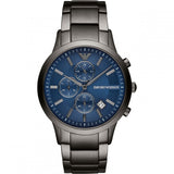  Shop Authentic Emporio Armani Renato Chronograph Quartz Blue Dial Black Steel Strap Watch For Men - AR11215 - Luxxuri