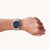  Shop Authentic Emporio Armani Renato Chronograph Blue Dial Silver Steel Strap Watch For Men - AR11164 - Luxxuri