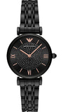  Shop Authentic Emporio Armani Gianni T Bar All Black Diamond Dial Watch For Women - AR11245 - Luxxuri
