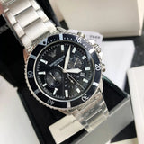  Shop Authentic Emporio Armani Diver Chronograph Quartz Black Dial Silver Steel Strap Watch For Men - AR11360 - Luxxuri
