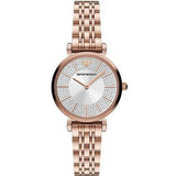  Shop Authentic Emporio Armani Gianni T-Bar Crystals Silver Dial Rose Gold Steel Strap Watch For Women - AR11446 - Luxxuri