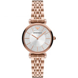  Shop Authentic Emporio Armani Gianni T-Bar Crystals Silver Dial Rose Gold Steel Strap Watch For Women - AR11446 - Luxxuri