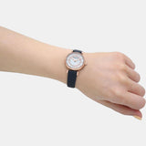  Shop Authentic Emporio Armani Gianni T-Bar Analog Mother of Pearl Dial Blue Leather Strap Watch For Women - AR11468 - Luxxuri