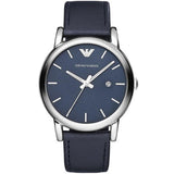  Shop Authentic Emporio Armani Classic Quartz Blue Dial Black Leather Strap Watch For Men - AR1731 - Luxxuri