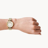  Shop Authentic Emporio Armani Gianni T Bar White Mother of Pearl Dial Gold Steel Strap Watch For Women - AR1907 - Luxxuri